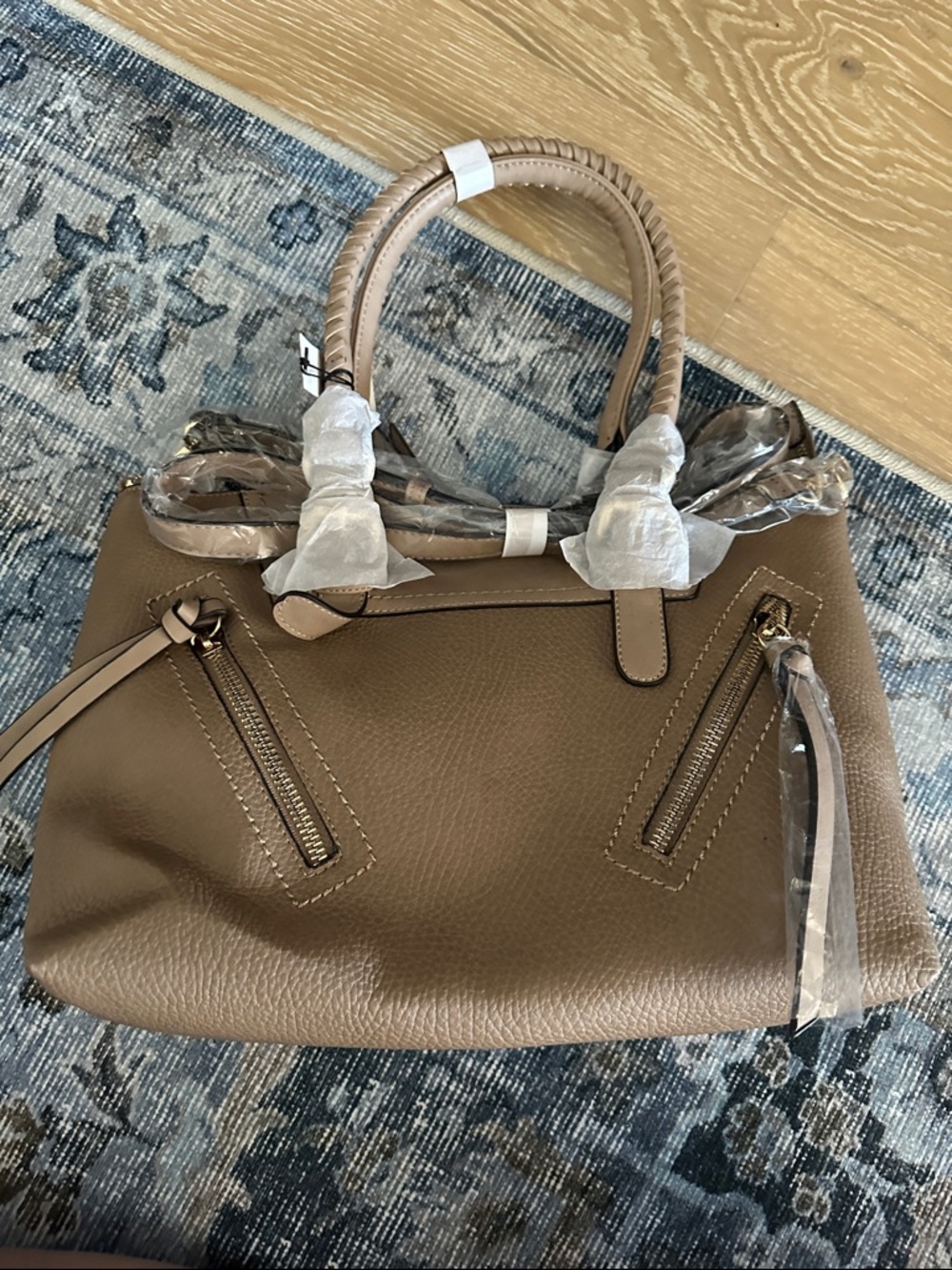 Sole Society Classic Taupe Leather Tote Handbag - Women Bags